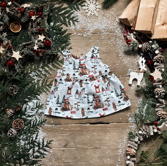 Christmas Penguin Pinafore Dress
