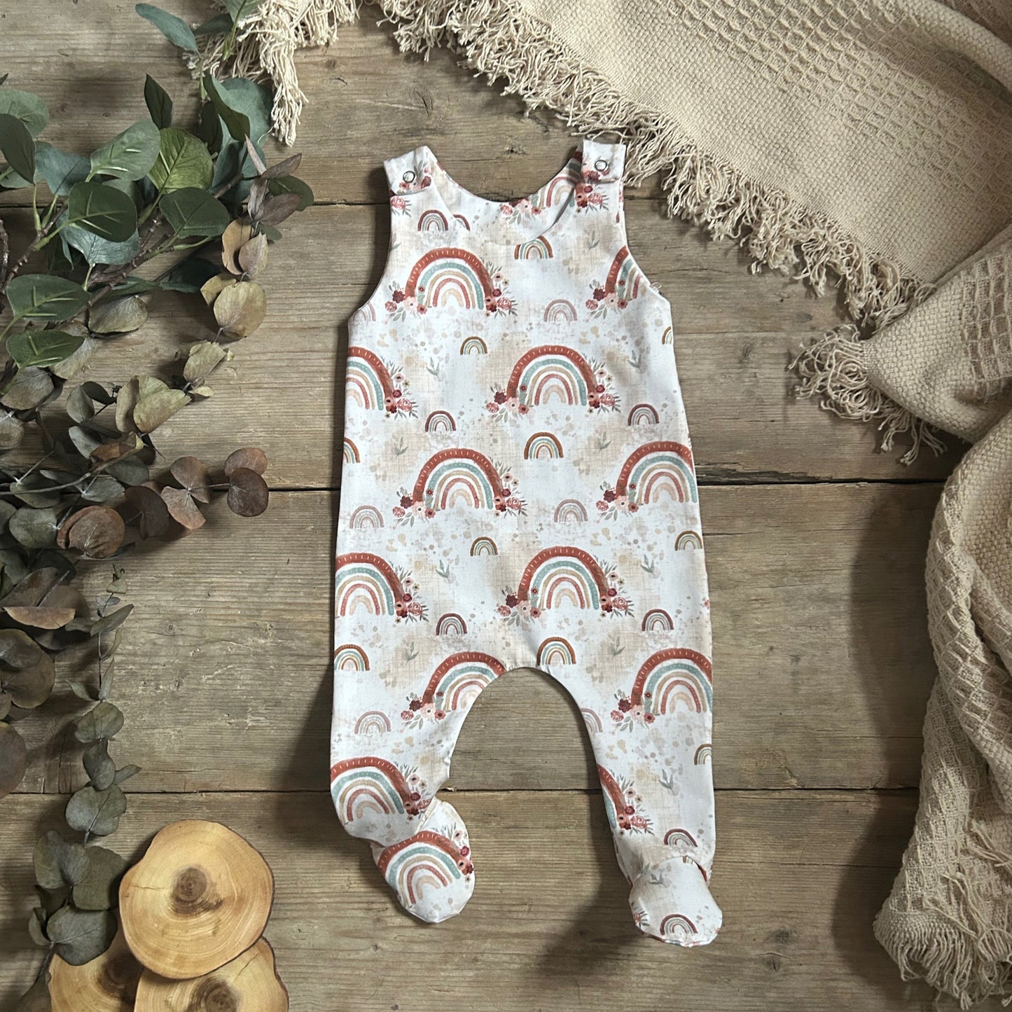 Muted Rainbow Romper