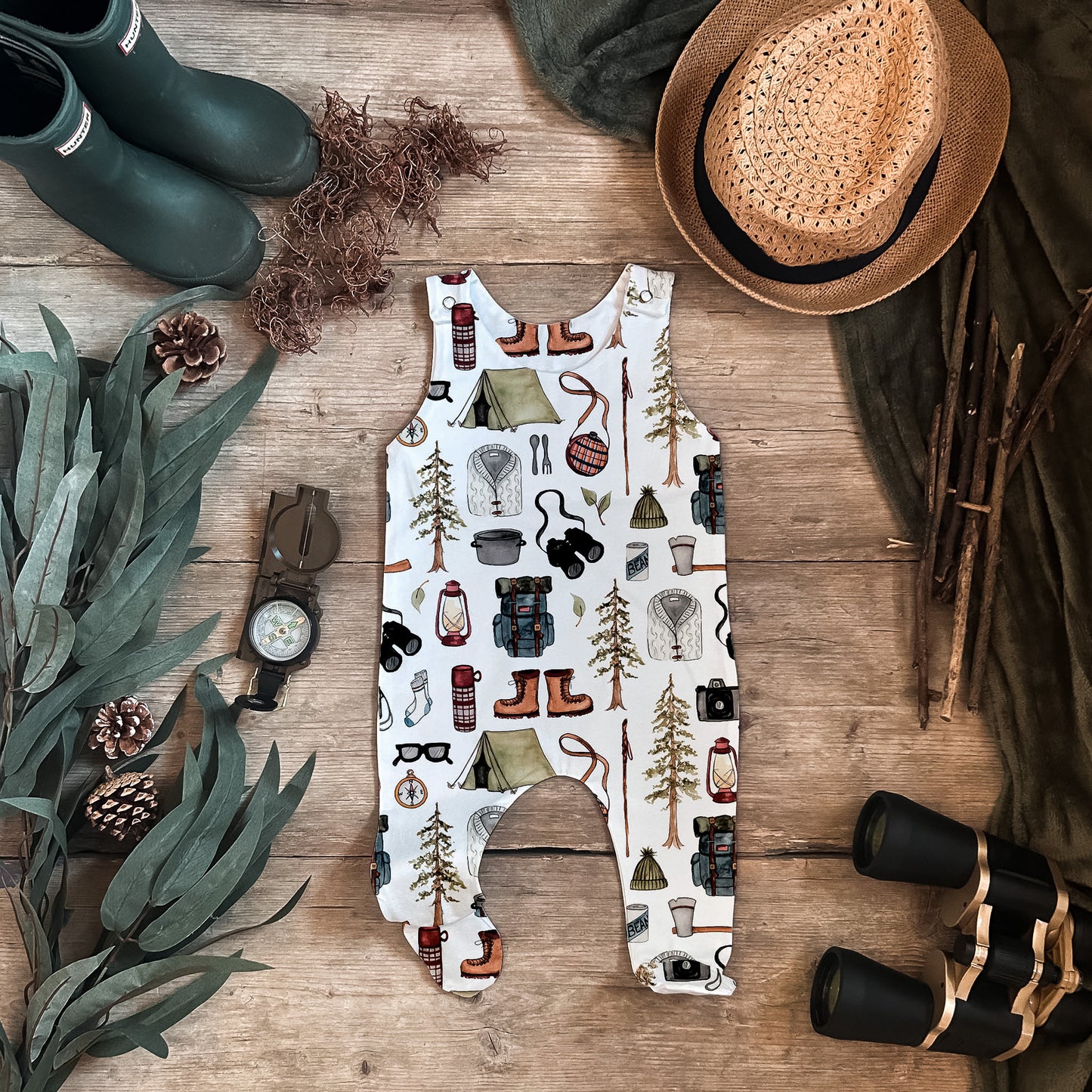 Camping Adventure Footed Romper