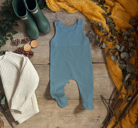 Dusky Blue Footed Romper
