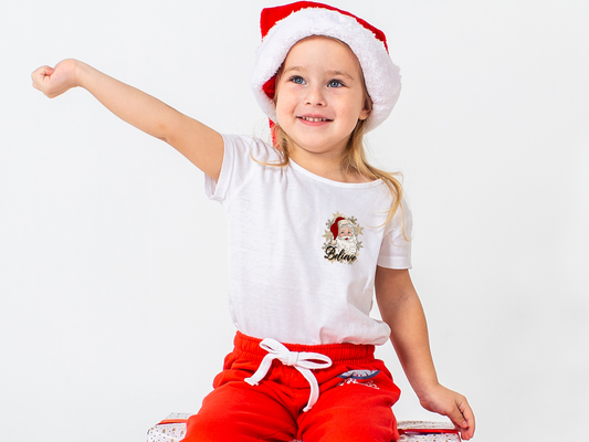 Kids Santa Believe T-shirt